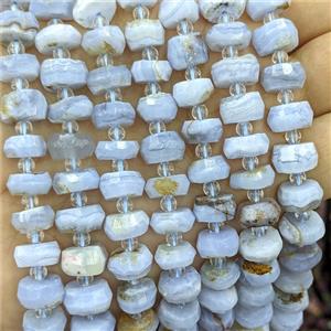 Natural Blue Lace Agate Beads Faceted Rondelle, approx 10mm [GB24873]