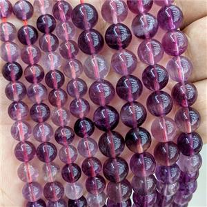 Natural Purple Fluorite Beads Smooth Round, approx 10mm [GB24876-10MM]