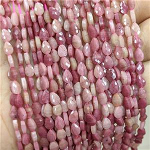 Natural Pink Wood Lace Jasper Teardrop Beads Faceted, approx 4-6mm [GB24889]