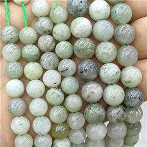 Natural Chinese Sinkiang Garnet Beads Green Smooth Round, approx 6mm [GB24895-6MM]