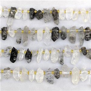Natural Crystal Quartz Stick Beads Topdrilled, approx 7-15mm [GB24896]