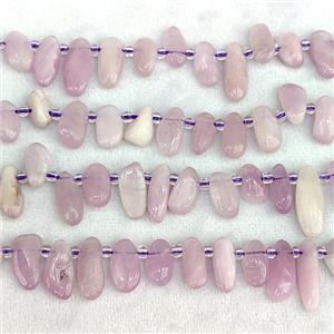 Natural Kunzite Chip Beads Freeform Topdrilled, approx 7-15mm [GB24912]