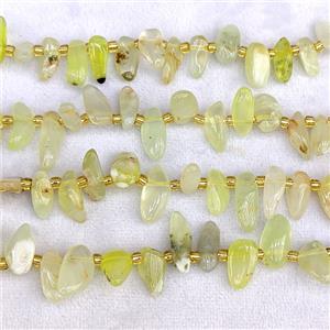 Natural Olive Prehnite Chips Beads Freeform Topdrilled, approx 7-15mm [GB24933]