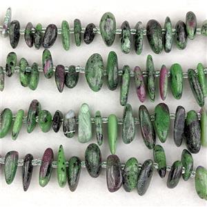 Natural Zoisite Chips Beads Green Freeform Topdrilled, approx 7-15mm [GB24944]