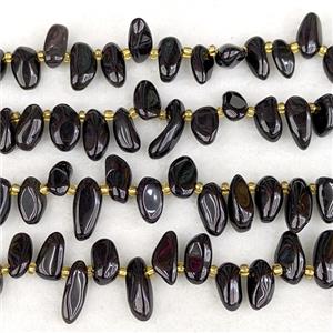Natural Black Obsidian Chips Beads Freeform Topdrilled, approx 7-15mm [GB24945]