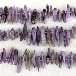 Natural Purple Charoite Chips Beads Freeform Topdrilled, approx 7-20mm [GB24959]