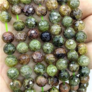Natural Green Garnet Beads Faceted Round, approx 9mm [GB24964]