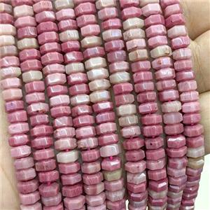 Natural Pink Wood Lace Jasper Hexagon Beads, approx 6mm [GB24965]