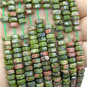 Natural Unakite Hexagon Beads, approx 6mm [GB24977]