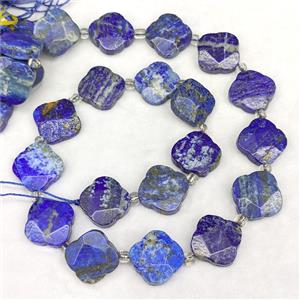 Natural Blue Lapis Lazuli Clover Beads Faceted, approx 18mm [GB24983]