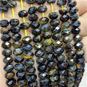 Natural Tiger Eye Stone Rondelle Beads Blueyellow Faceted, approx 5x8mm [GB25001]