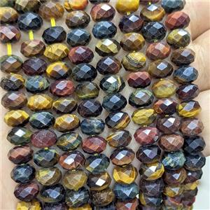 Multicolor Tiger Eye Stone Rondelle Beads Faceted, approx 5x8mm [GB25002]