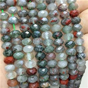 Natural African Bloodstone Rondelle Beads Faceted, approx 5x8mm [GB25028]