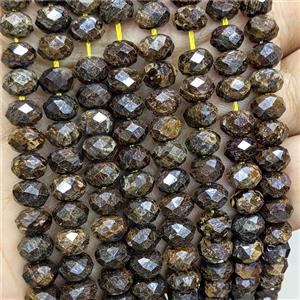Natural Bronzite Rondelle Beads Faceted, approx 5x8mm [GB25054]