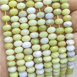 Natural Lemon Jasper Rondelle Beads Faceted, approx 5x8mm [GB25055]