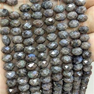 Natural Coffee Labradorite Rondelle Beads Faceted, approx 5x8mm [GB25059]