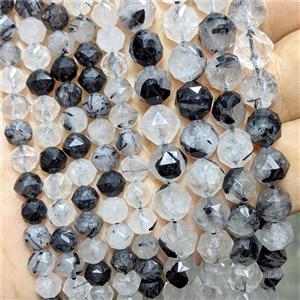 Natural Black Rutilated Beads Cutted Round, approx 10mm [GB25074-10MM]