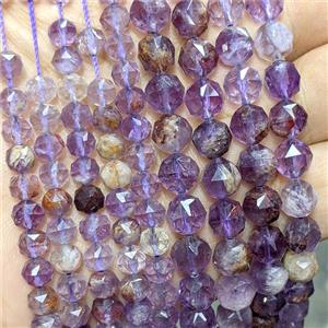 Natural Purple Phantom Quartz Beads Cutted Round, approx 6mm [GB25075-6MM]