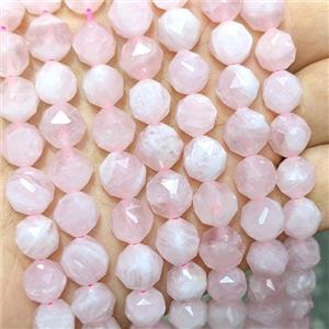 Natural Pink Rose Quartz Beads Cutted Round, approx 10mm [GB25082]