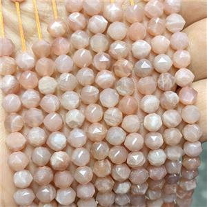 Natural Peach Sunstone Beads Cutted Round, approx 6mm [GB25088]