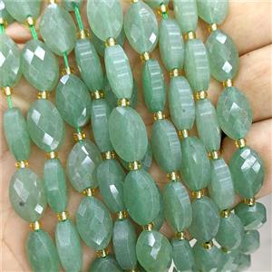 Natural Green Aventurine Beads Faceted Horse-Eye, approx 9-14mm [GB25120]