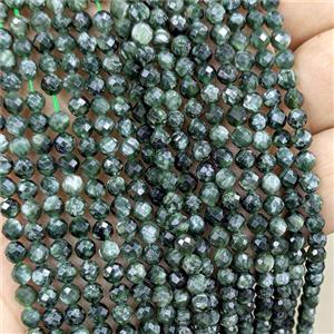 Natural Green Charoite Beads Faceted Round, approx 4mm [GB25129]