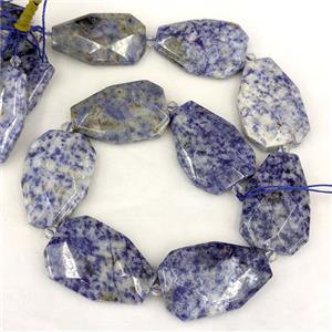 Natural Blue Dalmatian Jasper Slice Beads, approx 20-38mm [GB25131]