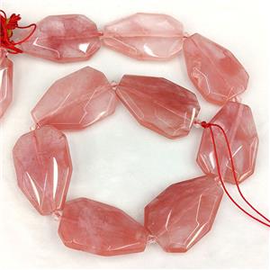 Synthetic Quartz Slice Beads Pink, approx 20-38mm [GB25137]