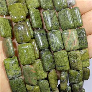 Natural Green Epidote Rectangle Beads, approx 13-18mm [GB25144]