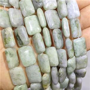 Green Nephrite Jade Rectangle Beads, approx 13-18mm [GB25146]