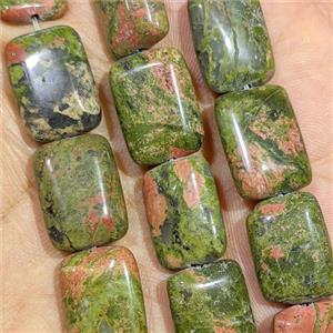 Natural Unakite Rectangle Beads, approx 13-18mm [GB25150]