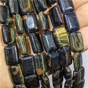 Blueyellow Tiger Eye Stone Rectangle Beads, approx 13-18mm [GB25157]
