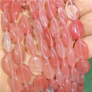 Synthetic Quartz Oval Beads Pink, approx 13-18mm [GB25160]