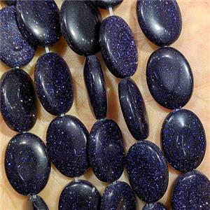 Blue Sandstone Oval Beads, approx 13-18mm [GB25166]