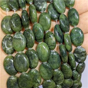 Chinese Nephrite Jade Oval Beads Green, approx 13-18mm [GB25171]