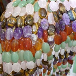 Mix Natural Gemstone Oval Beads, approx 13-18mm [GB25180]