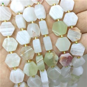 Natural Afghanistan Jadeite Hexagon Beads Matte, approx 12-13mm [GB25182]