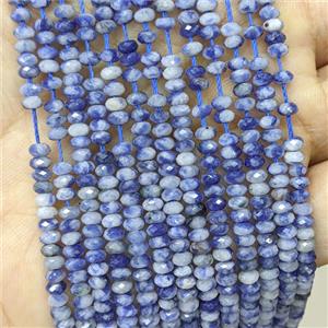 Blue Dalmatian Jasper Beads Faceted Rondelle, approx 2x4mm [GB25190]