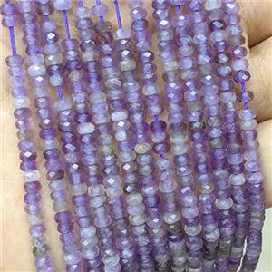 Natural Purple Amethyst Beads Faceted Rondelle, approx 2x4mm [GB25195]