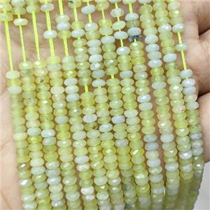 Lemon Jade Beads Faceted Rondelle, approx 2x4mm [GB25197]