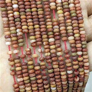 Red Picasso Jasper Beads Faceted Rondelle, approx 2x4mm [GB25201]
