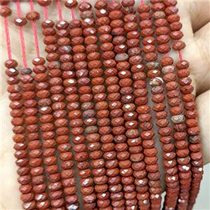 Red Jasper Beads Faceted Rondelle, approx 2x4mm [GB25205]