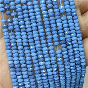 Blue Ceramic Turquoise Beads Faceted Rondelle, approx 2x4mm [GB25206]