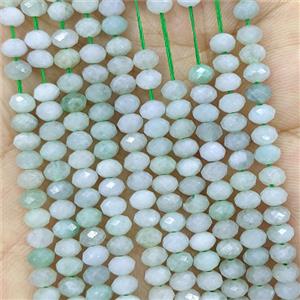 Natural Burma Jadeite Beads Green Faceted Rondelle, approx 3x4mm [GB25208]