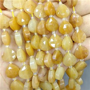 Natural Yellow Aventurine Triangle Beads Faceted, approx 12mm [GB25210]
