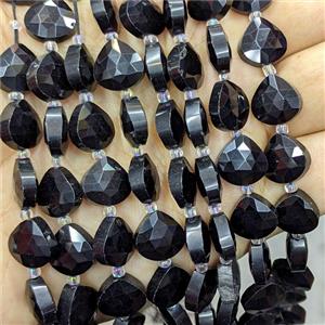 Black Obsidian Triangle Beads Faceted, approx 12mm [GB25214]