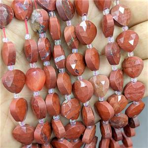 Red Jasper Triangle Beads Faceted, approx 12mm [GB25218]