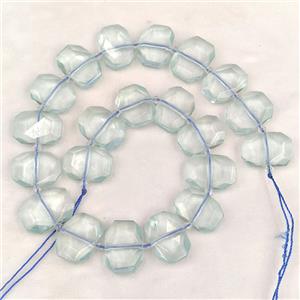 Blue Quartz Glass Rectangle Beads Faceted, approx 13-23mm [GB25228]