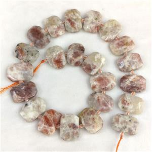 Natural Sunstone Rectangle Beads Faceted, approx 13-23mm [GB25230]