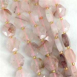 Red Hematoid Quartz Hexagon Beads Faceted, approx 12-13mm [GB25243]